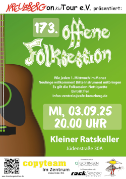 173. Offene Folksession im Kleinen Ratskeller - Eintritt frei (Veranstaltung des Kreuzberg on KulTour e.V.)