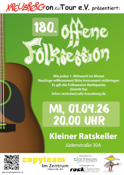 180. Offene Folksession *live* im Kleinen Ratskeller
